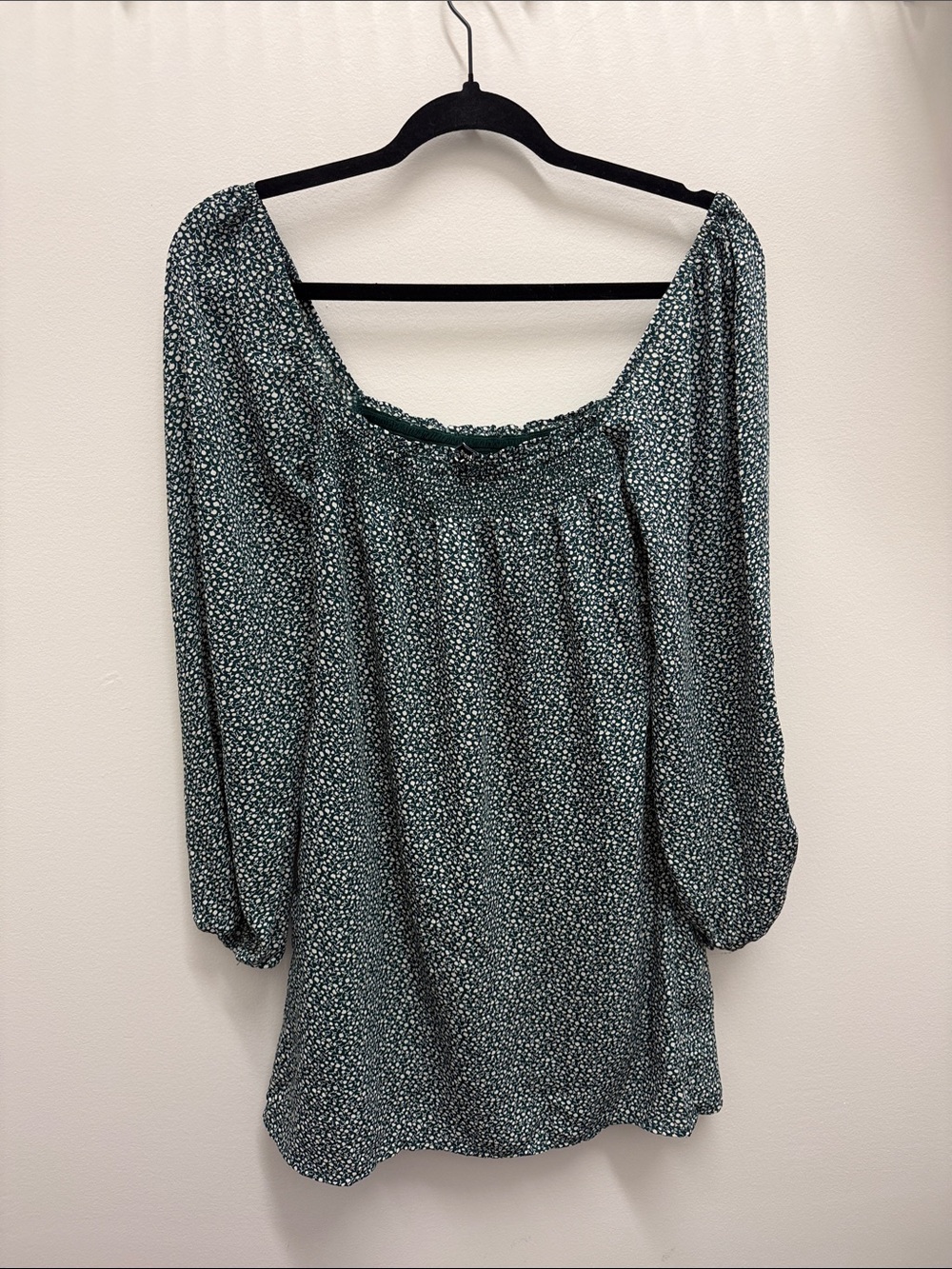 Abercrombie & Fitch long sleeve green floral mini dress, small - Picture 7 of 8